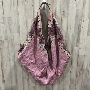 Gap Crescent Banana Purple Paisley Boho Slouchy Shoulder Bag Hippie